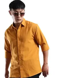 ALPHALEGS Men's Casual Shirt, Long Sleeve, Cotton Blend, Button-Down Collar, Regular Fit