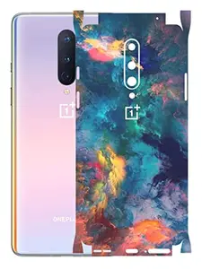 AtOdds - OnePlus 8 Mobile Back Skin Rear Screen Guard Protector Film Wrap with Camera Protector (Coverage - Back+Camera+Sides) (Color Splash)