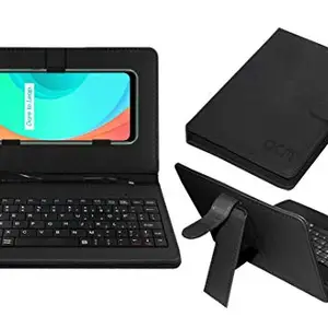 ACM Keyboard Case Compatible with Realme C11 Mobile Flip Cover Stand Direct Plug & Play Device for Study & Gaming Black