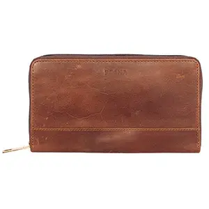 Posha RFID Protected Genuine Leather Wallet for Women, Girls - Gift for Girl Wife Girlfriend (Hunter Brown)