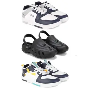 DRACKFOOT Men's Sports Shoes | Lightweight Stylish & Easy to Wear for Men'sGR-(3-Combo)-1075-3138-1074-8 Multicolor