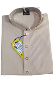 Designer Men’s Full Sleeve Long Kurta – Casual to Festive Wear-003 Beige