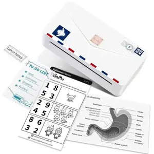 Phomemo Portable Thermal Printer M04AS 4 Inch Mini Sticker Printer Bluetooth Mobile Photo Printer, Support 15/53/80/110mm Printing Width, 300dpi, Suitable for Photos, Notes, Memo, Chritstmas Gift