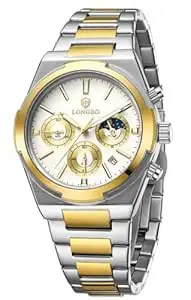 LONGBO Elevate 83833 Chronograph Watch with Dual Sub-Dial Layout, Stainless Steel Bracelet, Luminous Hands & Date Display | Men | Office, Business, Formal & Gifting