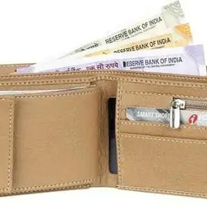 Classic World Men & Women Casual Tan Artificial Leather Wallet (10 Card Slots) CT-ZIPALBUM-Cream_CW