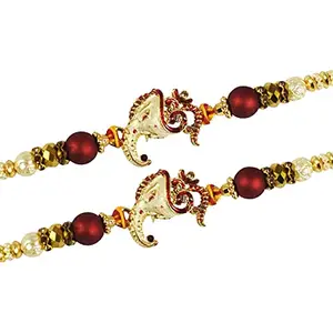 Partunay Set Of 2 Om Ganeshji Rakhi Set For Brother Bhaiya Bhai Rakhi Gift For Brother