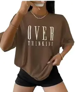 YOUNSHE Oversized Relaxed Fit Half Sleeve T Shirt for Women Casual Trendy Graphic Comfortable Top