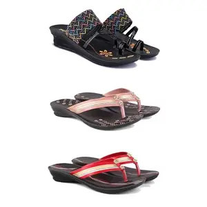 Women's Sandals | Lightweight | Stylish & Easy to Wear For Women's GR-(3-COMBO)-1952-1956-1958-8