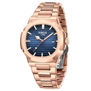 NIBOSI Men Watches Analog Quartz Stainless Steel Military Watches for Men Waterproof Business Classic Desiger Wrist Watch Date (Rose Blue)