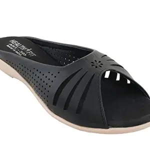 HEALTH FIT Extra Soft Diabetic & Orthopedic Slippers/Doctor Flip Flop Chappal & Comfortable Footwear - Women Black-9