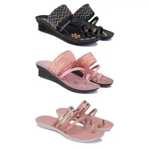 Women's Sandals | Lightweight | Stylish & Easy to Wear For Women's GR-(3-COMBO)-1952-1950-1944-6