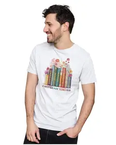 Men's & Women's Regular Fit T-Shirt Just Be Happy - Smile 100% Cotton Unise T-Shirt White|Female5XL(FSTEAH05-White 5XL Men GoalAT,)