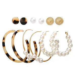 Jewels Galaxy Jewellery For Women Gold Plated Set of 6 Studs & Hoop Earrings (JG-PC-ERGN-177)