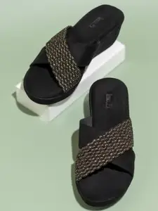 Inc.5 Women Black Solid Wedge Heels