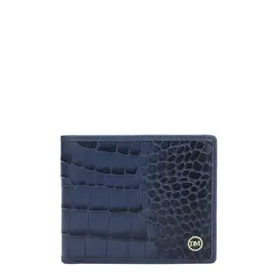Da Milano Genuine Leather Blue Bifold Men Wallet with Multicard Slot (0223J)
