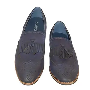 Sixty SIX Men's Formal Leather Shoes Q623LY (9, Navy)