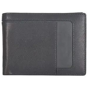 Leatherman Fashion LMN Genuine Leather Dark Blue Men Wallet LV_5934(4 cc Card Slots)
