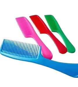 Hair Combs Set of 4, Plastic Handle Detangling Combs, Multi-Color
