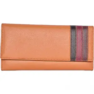 Bag Pepper Pu Leather Stripe Trendy Wallet for Women Girl's Purse Handbag Clutch Bags (Mustard Yellow)