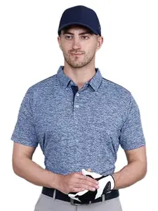 I-Golf Blue Stretchable Golf Polo T-Shirt for Men (Large)