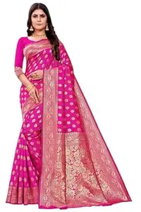 Shasmi Women's Banarasi Saree Pure Kanjivaram Silk Saree Soft new ladies 2026 Design Wear Pattu Sarees Latest Cotton Party Sari collections With Blouse Piece for Wedding sadi (PARI S-1)