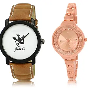 The Shopoholic Analog White Rose Gold Rose Gold Dial Watch(WAT-LR-202-225-CMB)