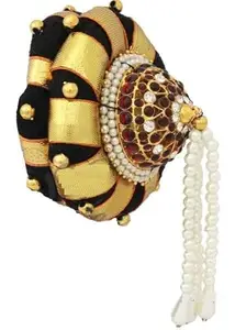 Andal Kondai Full Red With White Kempstones With Decorative Hair Ring Ethnic Hair Accessory For Bridal, Bharatanatyam Traditional Hair Styal (AD:00127)