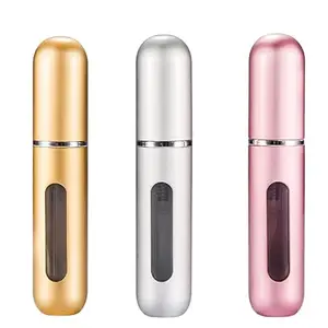 RUSHANK Mini Portable 5ml Refillable Perfume Atomizer Bottle,Mini Refillable Perfume Spray, Fragrance Empty Spray Bottle Traveling and Outgoing Scent Pump Case Pack of 3pcs(Multicolor)