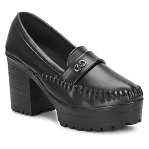 Commander Shoes High Heel Pull on Belly Pump Shoe for Girls and Women (852 Black 3UK)