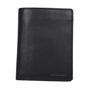 Leatherman Fashion LMN Genuine Leather Black Unisex Wallet with 10 Card Slots