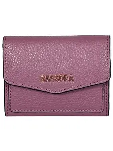 Sassora Genuine Leather Purple Card Holder for Girls