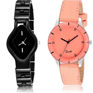 NEUTRON Analogue Analog Black and Red Color Dial Women Watch - G654-G270 (Pack of 2)