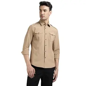 Royal Enfield Double Pocket Prform Shirt (Size: XL)-SHS250011-KHAKI