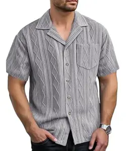 Leriya Fashion Shirt for Man | Mens Casual Shirts | Shirt for Man| Shirts for Mens Stylish |Half Sleeve Button Down Textured Summer Beach Goa Wear Holiday Outfits (Available in Plus Sizes)