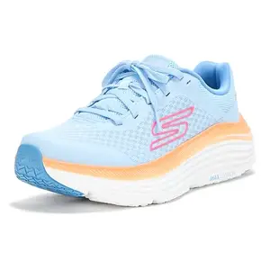 Skechers-Women's Running Shoes-MAX Cushioning Endeavour - CA-129470-BLOR-8 Blue/Orange