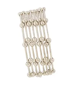 Generic Traditional Antique Look Oxidised Silver Plated Set of 4 Bangles for Women & Girls (2.8)
