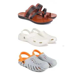 DRACKFOOT Men's Sandals | Lightweight Wear| Stylish & Easy to Wear For Men's GR-SAN-(3-COMBO)-3151-3147-3150-9