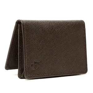 LOUIS STITCH Unisex Amber Brown Italian Saffiano Leather Wallet RFID Blocking Card Holder Multiple Slots Handcrafted Premium Wallets for Men Boys (Goel)