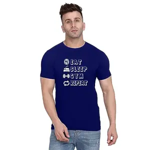 ALLEN BLACK Men's Round Neck T-Shirt, (DeepMifestyMe_ T-Shirt_M_6363_BZR) Navy