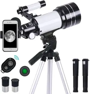 Clefairy Telescope for Kids Adults Beginners - 15X-150X High Power Astronomical Refractor Telescope Portable Travel Telescope for Adults Cool Christmas Astronomy Gifts for Kids, White