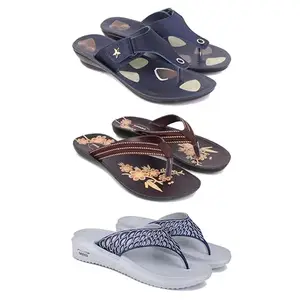 Women's Comfortable Sandal,Casual Lightweight Sandal for Everyday Wear | D_(COMBO-3)-1973-O21-1887-8-EURO-39