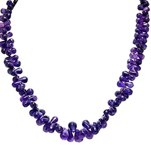 Gehna Jaipur Amethyst Gemstone Faceted Pear Shape Beaded Necklace NS-1781 (Purple)