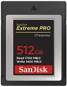 SanDisk Extreme Pro Cfexpress Type B Card,1700 MB/s R & 1400 MB/s W, Black, 512GB price in India.