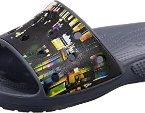 Crocs Unisex Adult Black/Multi Classic Slide 208471-0C4 M12