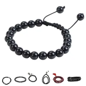 SBWC Bracelet for Women Men boys Fashion Black Beads Bracelets Couple Bracelets Strechable Adjustable Jewellery Birthday Gift Anniversary