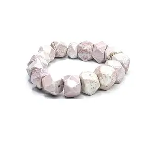 The Cosmic Connect Elegant White Jasper Fancy Tumble Bracelet Handcrafted, Energy-Boosting Natural Stone Jewelry for Everyday Grace