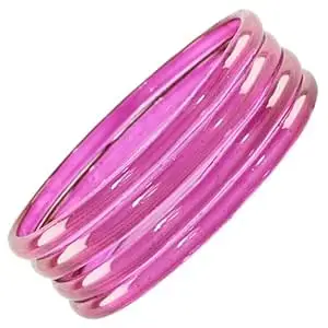 STYOLLO Viral Plain Transparent Glass Kada Set For Women & Girls | Kanch Kada For Girls | Daily Ethnic Traditional Jewelry | Glossy Classic Fashion Kangan For Wedding, Festive & Parties - Set Of 4