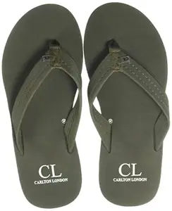 Carlton London Men's Flip Flops, Green, 9