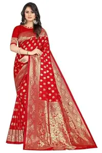 Shasmi Women's Banarasi Saree Pure Kanjivaram Silk Saree Soft new ladies 2026 Design Wear Pattu Sarees Latest Cotton Party Sari collections With Blouse Piece for Wedding sadi (PARI S-1)