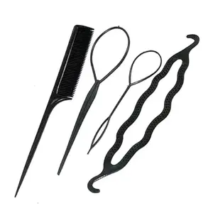 Anuradha Plus Fashion Braids Tools/Hair Styling Kits For Women Set Of 4 Hair Accessories.